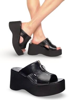 NEW! Chinese Laundry Taysha Platform Slide Chunky Mule Sandals Size 8.5